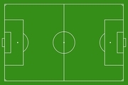 Soccer field, vector illustration. Football field with lines and areas. Marking the football field. FIFA soccer field size regulations.  105 : 68 m