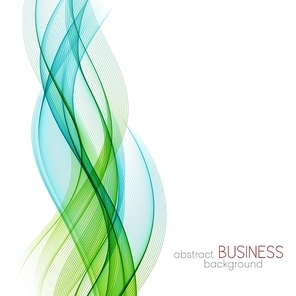 Abstract vector background, blue and green transparent waved lines for brochure, website, flyer design.  Blue smoke wave. Blue and green  wavy background