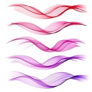 Set abstract color wave. Color smoke wave. Transparent wave. Abstract smooth wave vector. Pink wave. Wave purple. Smoke pink wave. Vector Abstract lines.