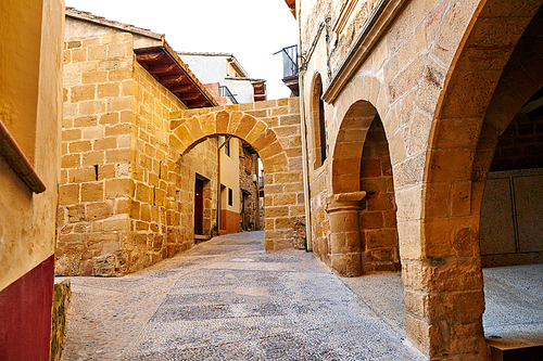 Beceite village arches in Teruel Spain in Matarrana area