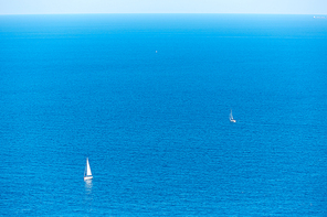 Xabia Javea Mediterranean sea in Alicante aerial view with sailboats