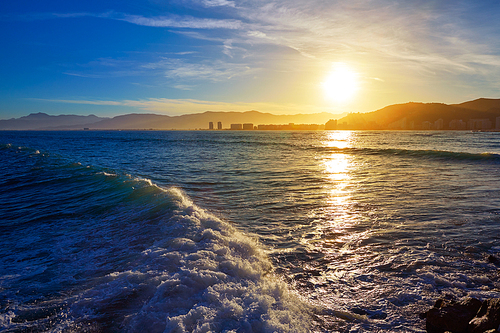 デザインアートCullera Playa Los Olivosビーチ - モダンビーチキャンバスアートプリント 28x36