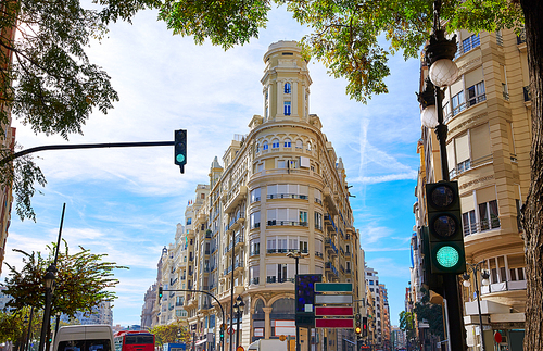 Ayuntamiento Square and San Vicente street corner in Spain