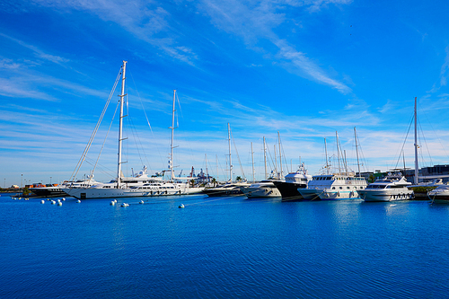 Puerto de Valencia marina port of Spain at Mediterranean sea