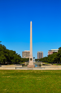 Houston Hermann park Pioneer memorial obelisk with reflection pool