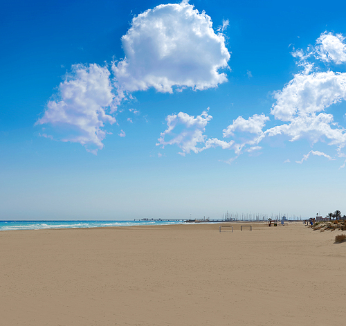 Canet de Berenguer beach sand in Valencia of spain