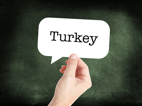 Turkey written on a speechbubble