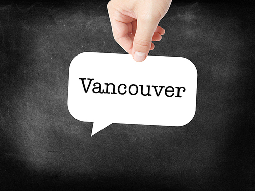 Vancouver written on a speechbubble