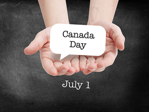 Canada day written on a speechbubble