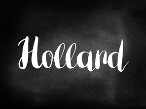 Holland written on a blackboard