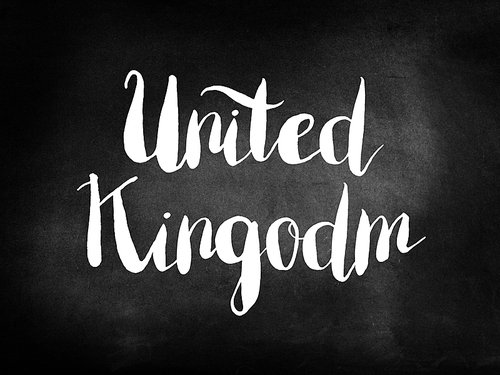 UK written on a blackboard