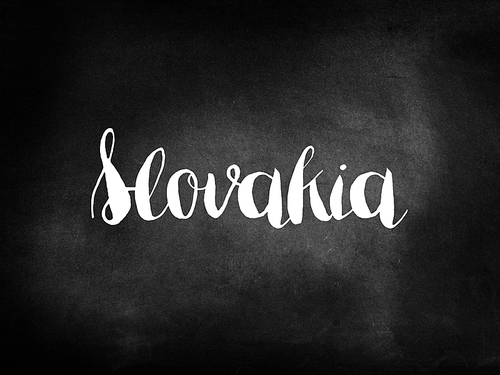 Slovakia written on a blackboard