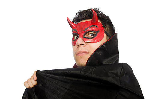 Funny devil isolated on the white background