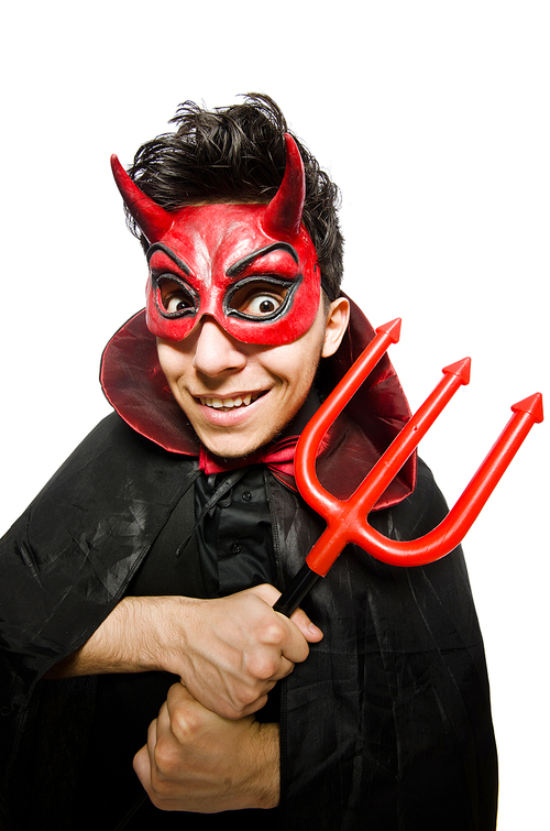 Funny devil isolated on the white background