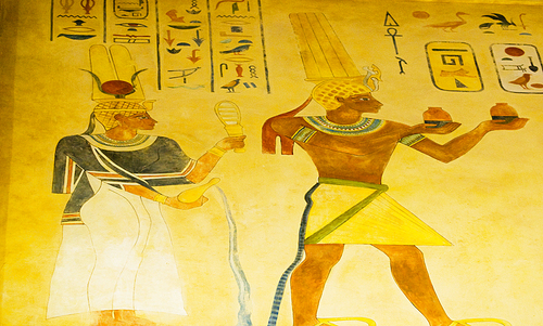 Egyptian concept with paintings on the wall