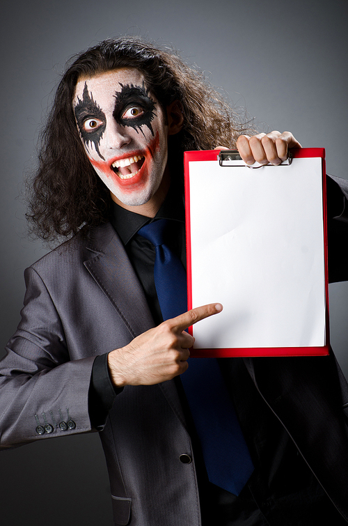 Funny Joker with paper binder