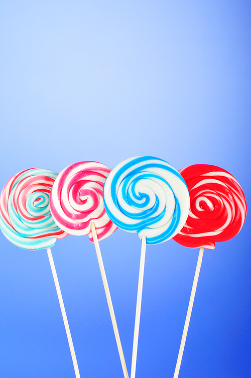 Colorful lollipop against the background