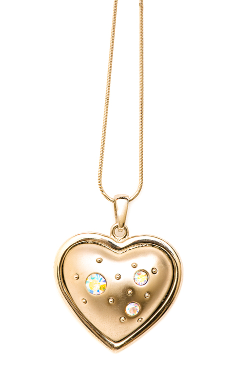 Golden necklace isolated on the white background