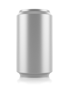 gray beer can isolated on white