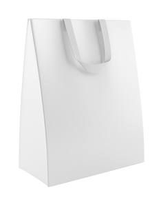 single blank shopping bag isolated on white. 3d illustration
