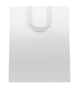single blank shopping bag isolated on white. 3d illustration