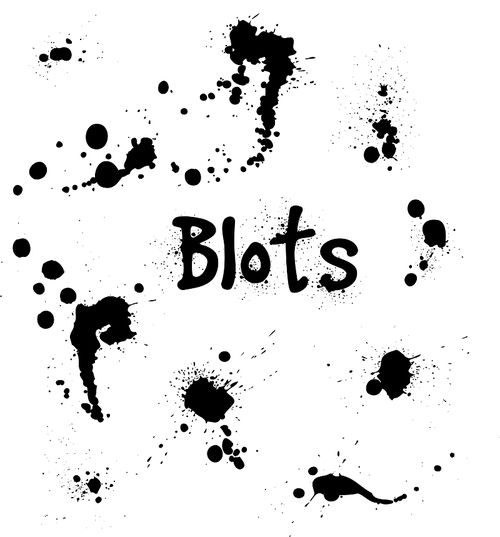 Set of abstract vector ink blots for design