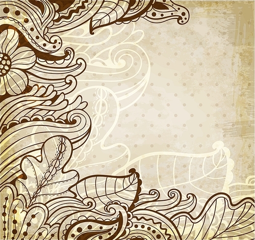 Abstract vintage floral background. Hand drawn vector illustration.