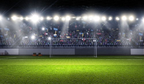 Background image of empty soccer green field