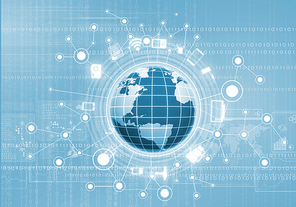Conceptual image of digital planet with connection lines
