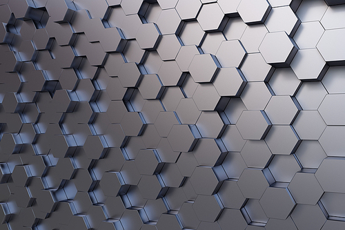 Background image of futuristic concept with silver cube elements