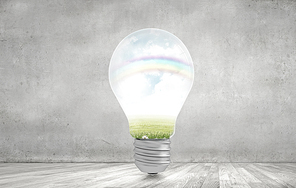 ecology concept with light bulb and  inside