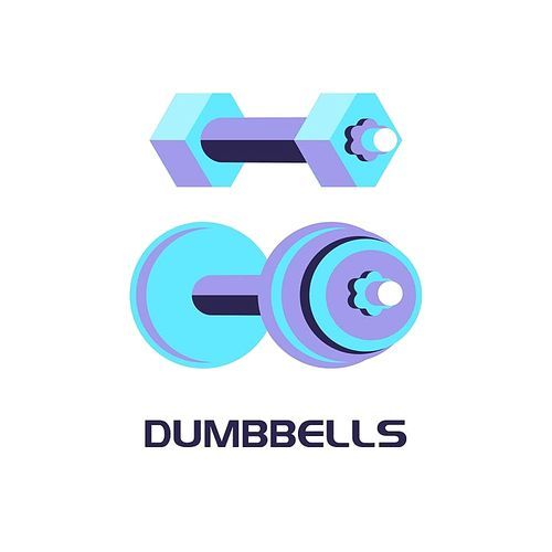 Dumbbells. Vector illustration. Isolated on a white .