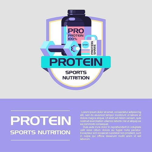 Vector logo. Protein, sports nutrition.
