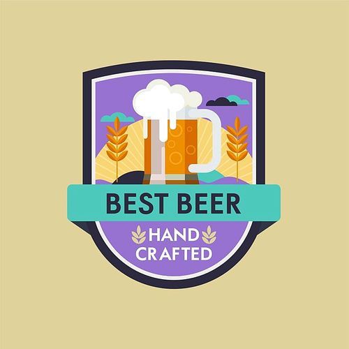 Vector logo beer mug. Best beer hand crafted.