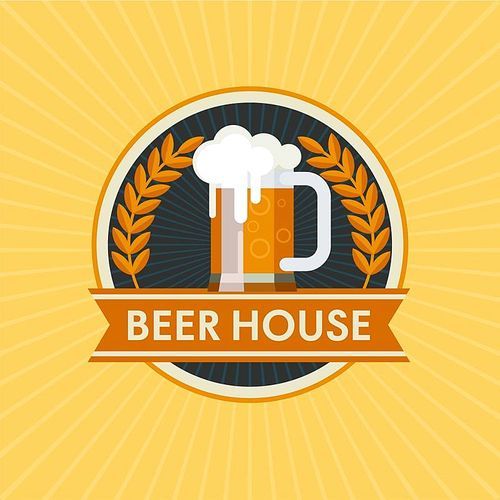 Vector logo beer mug. Beer house.