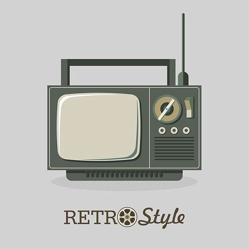 Retro TV. Vector illustration, logo, icon.