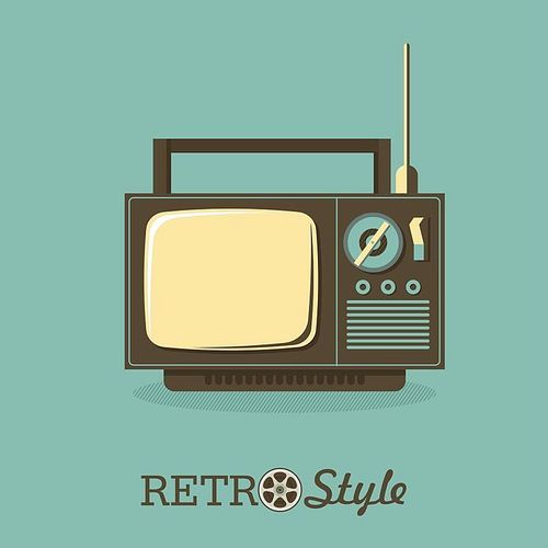 Retro TV. Vector illustration, logo.