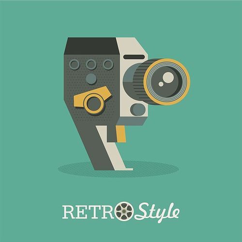 Vintage camera. Vector logo, icon, illustration.