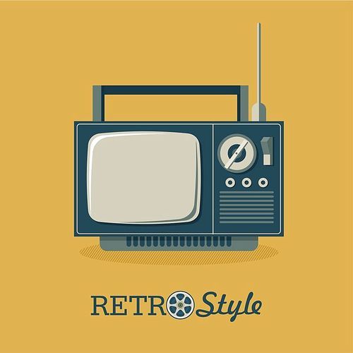 Old TV. Illustration in retro style. Vector illustration, logo, icon.