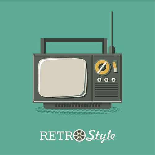 Illustration in retro style. Old TV. Vector illustration, logo, icon.