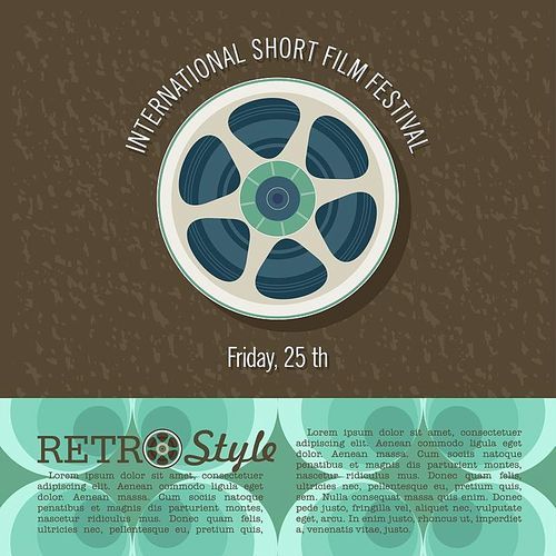 The film reel. Vector illustration. Poster. International short film festival.
