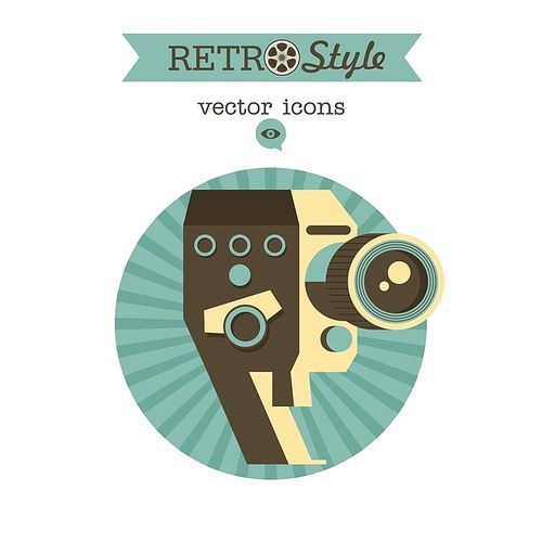 Vintage camera. Vector logo, icon.