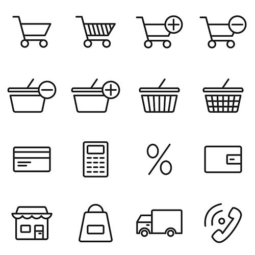 Set of icons sale. A vector illustration