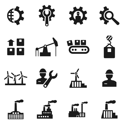 Set of icons the industry. A vector illustration