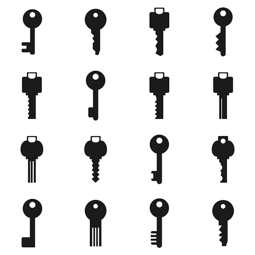 Set of icons on a theme the key. Vector illustration