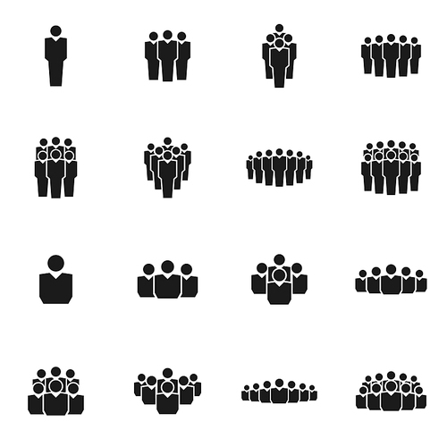 Set of icons on a theme the crowd. Vector illustration