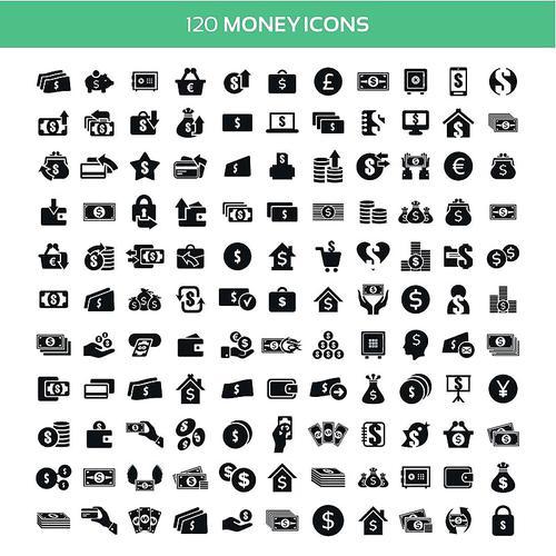 Set of icons, 120 money icons
