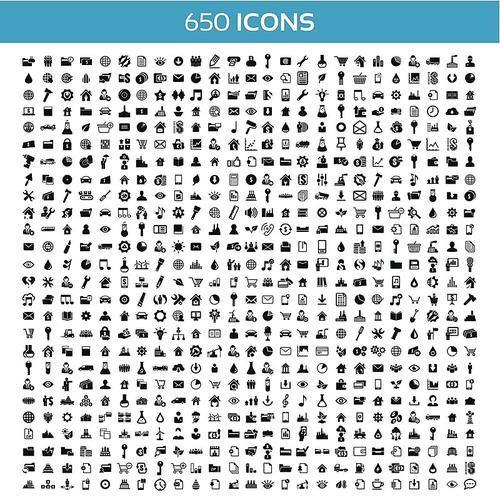 Set of icons, 650 icons