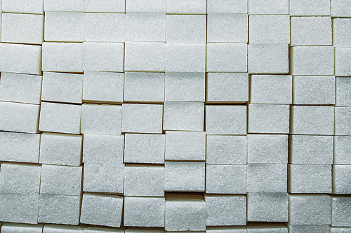 White sugar cubes food concept.