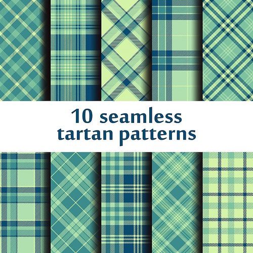 Set of 10 seamless tartan pattern